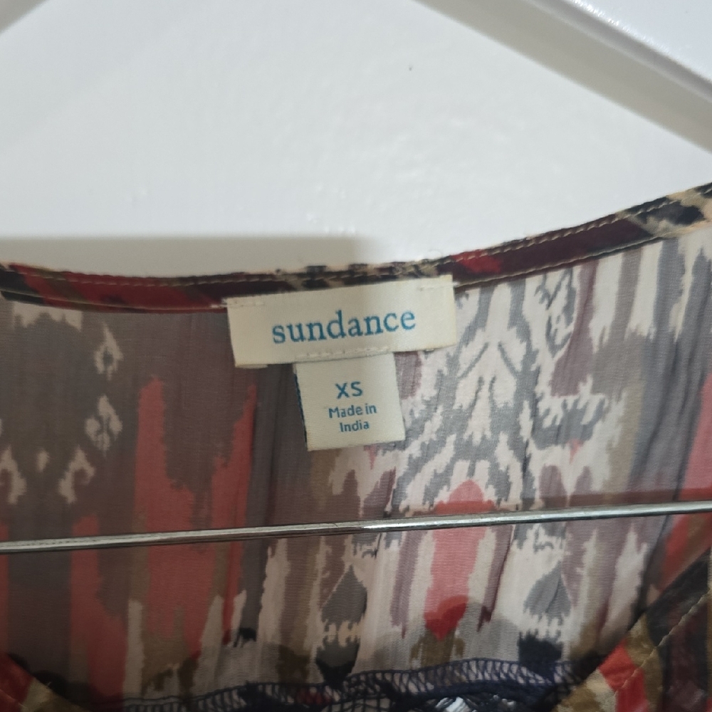 Sundance Ikat Print Blouse in Red, Gray and Navy - Picture 7 of 8
